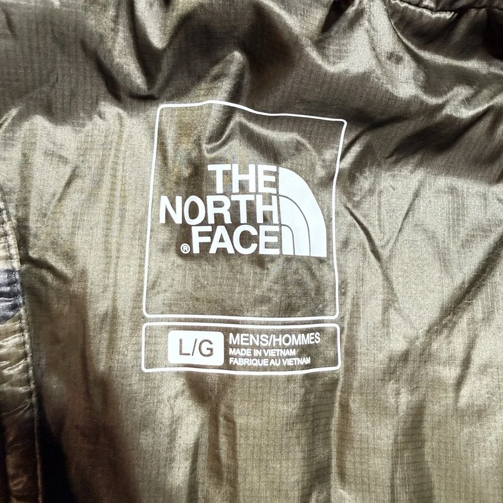The North Face Large Thermoball Vest Mens Green Camo Primaloft Puffer Full Zip